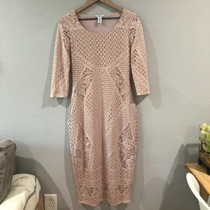 Gorgeous Nude/Blush Pink Bodycon Dress - Bar III (womens size Medium)